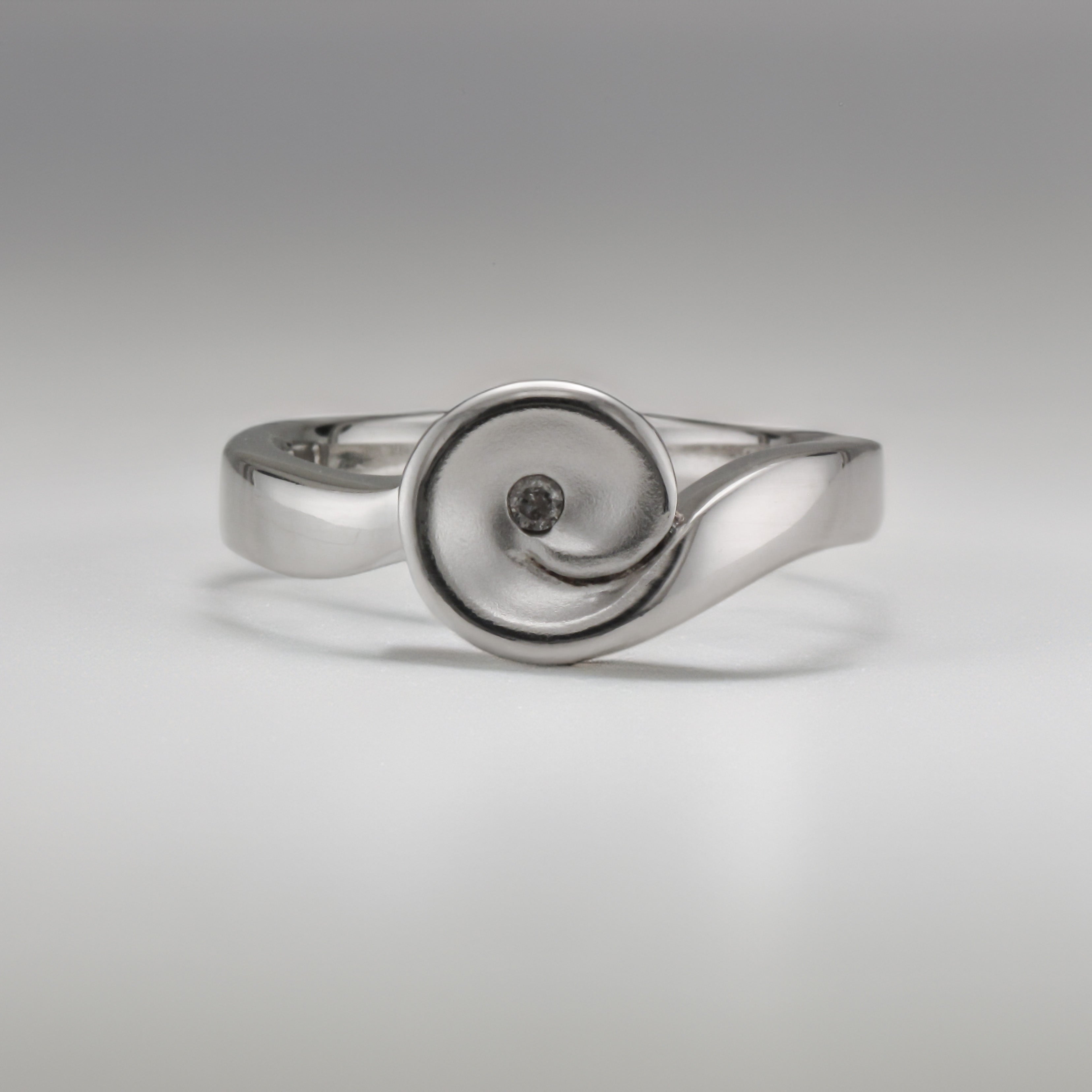 Sterling Silver Diamond Curl Ring