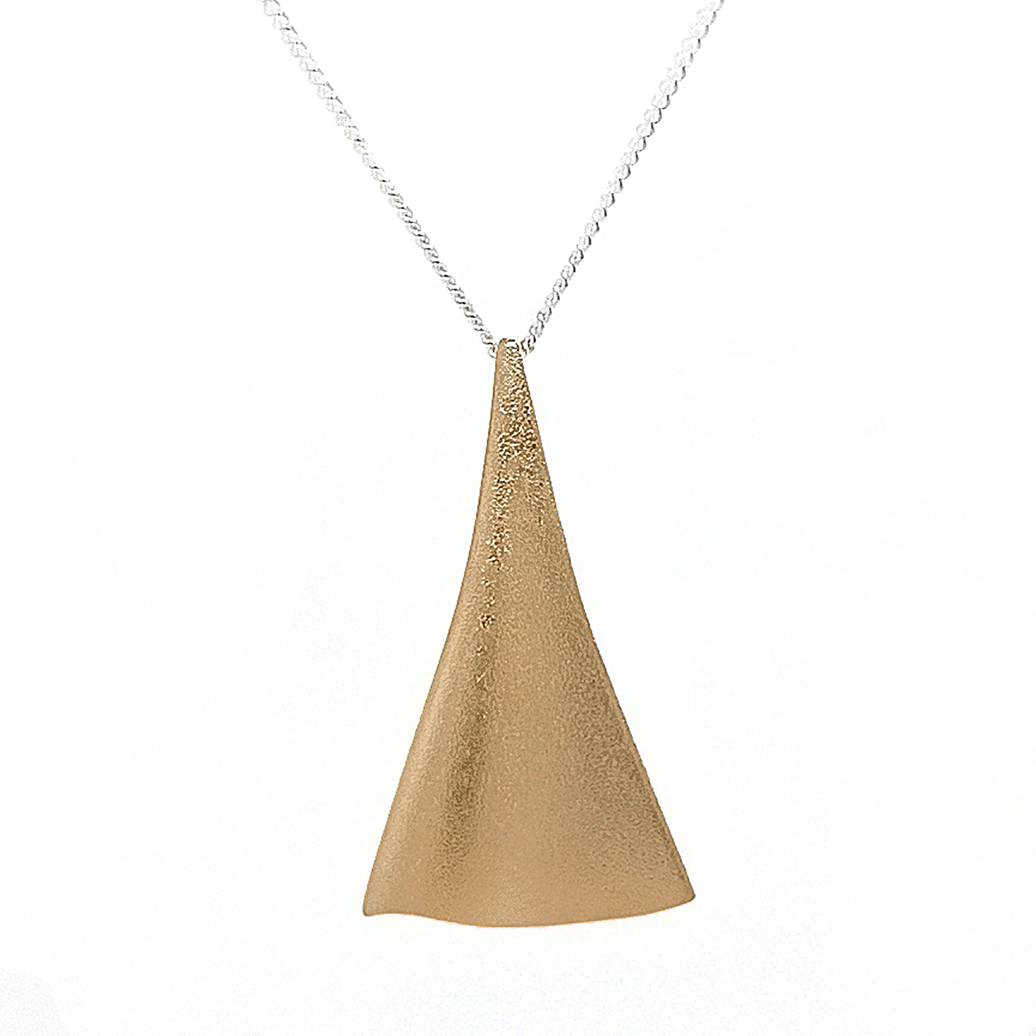 Sterling Silver Gold Plated Wave Triangle Pendant