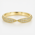 Yellow Gold Diamond Wedding Ring with Diamond accents on a light background