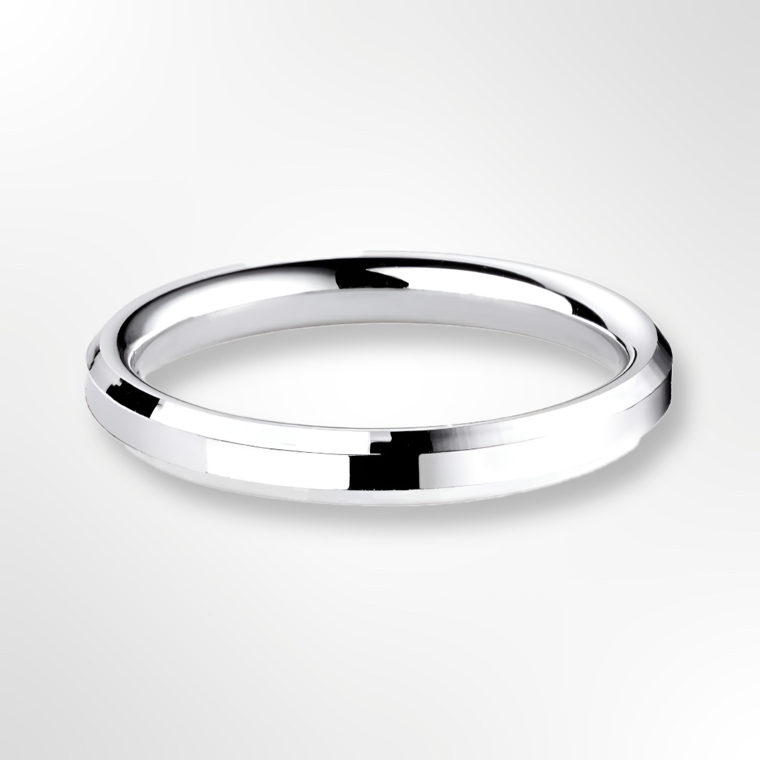Classic Bevelled Edge Profile Wedding Ring Platinum 2.5mm