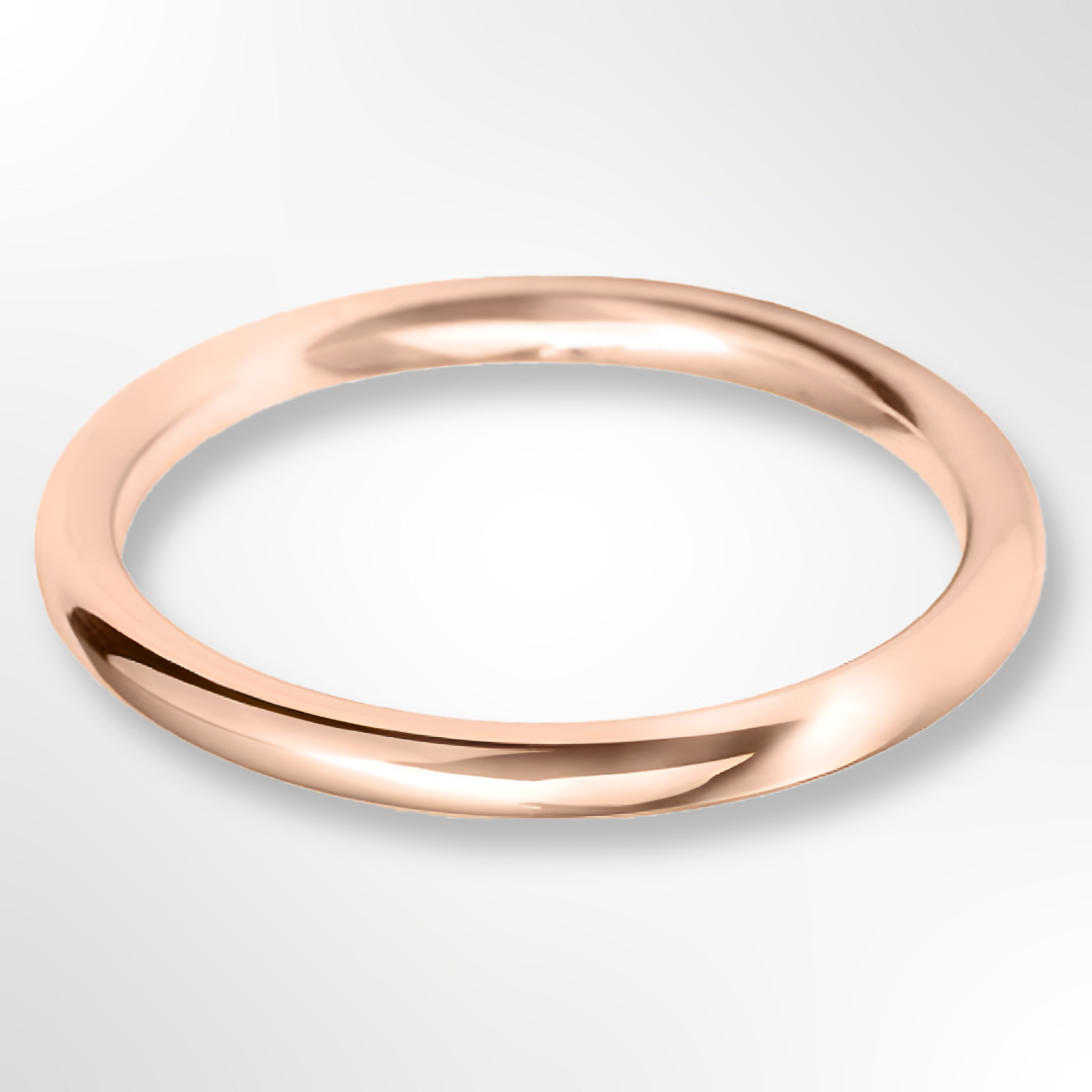 Classic Court Wedding Ring Rose Red Gold 2.0mm