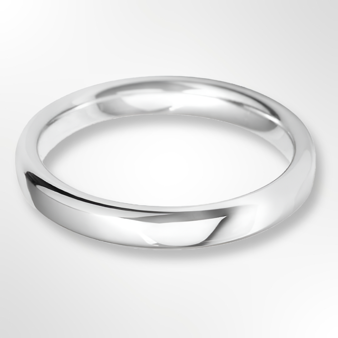 Classic Court Wedding Ring White Gold 3.0mm