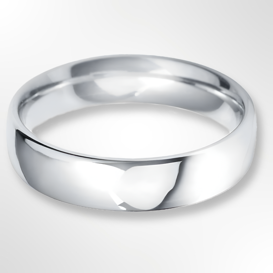 Classic Court Wedding Ring White Gold 5.0mm