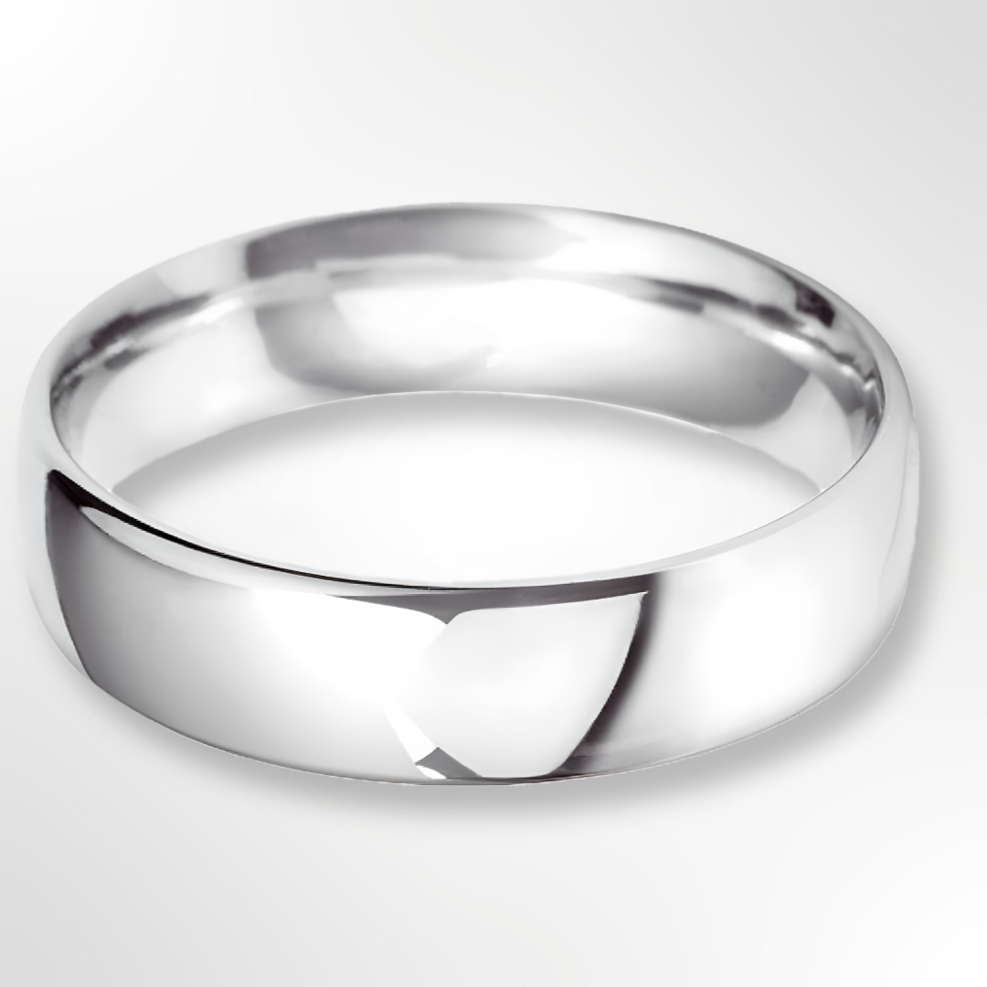 Classic Court Wedding Ring White Gold 6.0mm