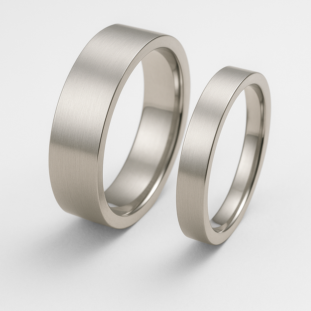 Flat Court Men's and Ladies Wedding Rings