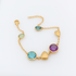 Gold Plated Silver Multi Colour Gem Bracelet
