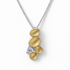 Gold Plated Ovals Pendant on a white background