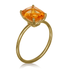 Gold Ring with Citrine Gemstone on a white background