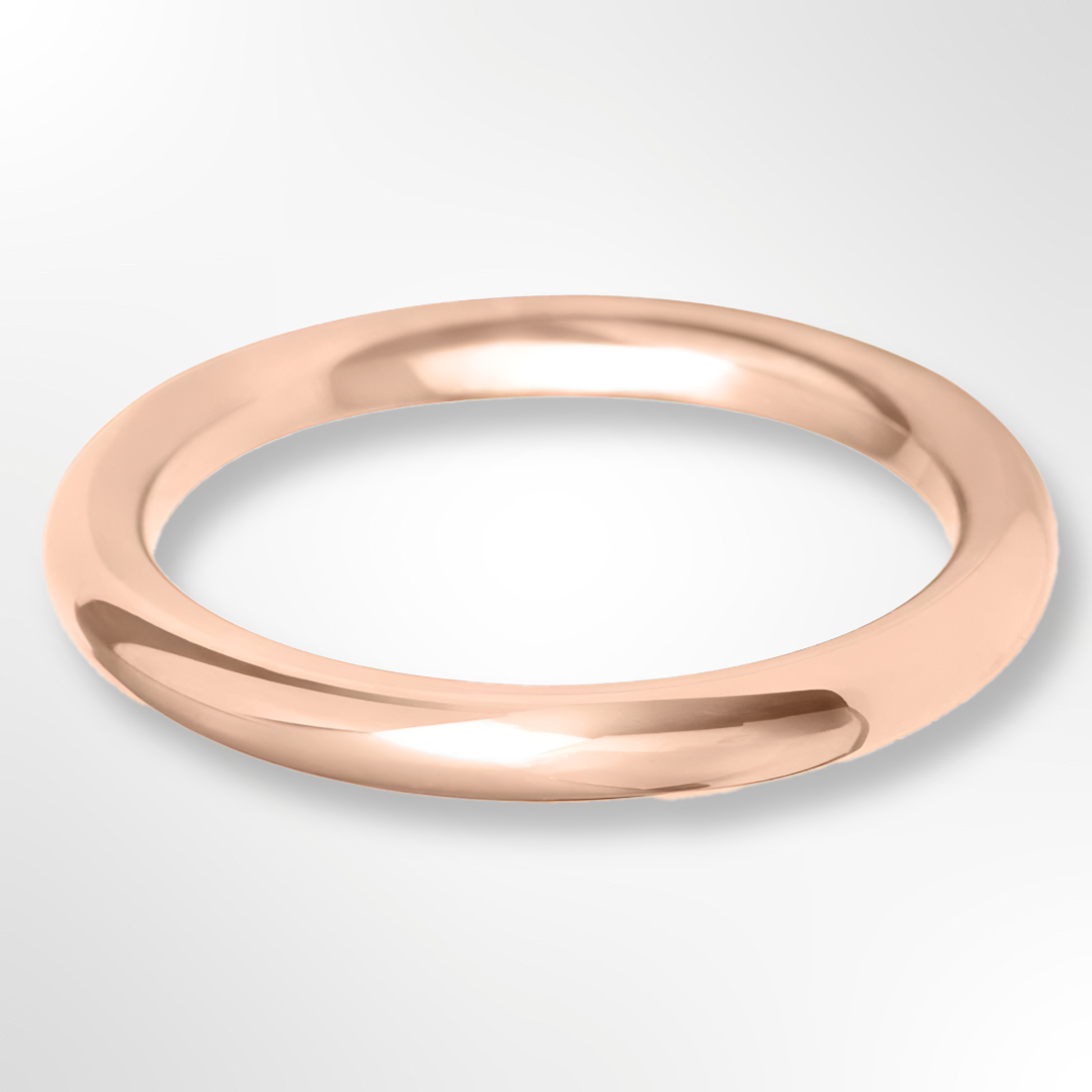 Heavy Paris Profile Wedding Ring Rose Gold 2.5mm