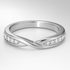 Platinum Twist Diamond Wedding Ring on a White Background