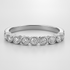 Platinum Rubover Setting Diamond Wedding Ring on a White Background