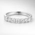 Platinum Seven Stone Brilliant Cut Claw Set Wedding Ring (By Carat Weight)
