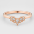 Rose Gold Art Deco Style Wedding Ring on a White Background