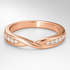 Rose Gold Twist Diamond Wedding Ring on a White Background