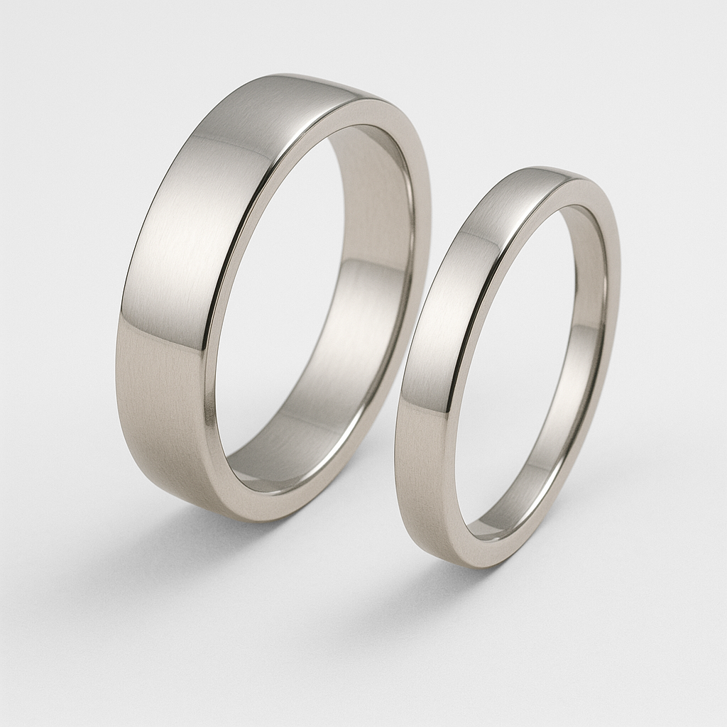 Rounded Flat Men's and Ladies Wedding Rings
