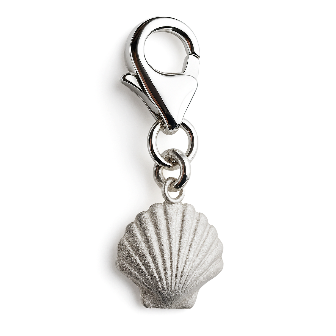 Silver Shell Charm on a white background
