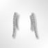 Sterling Silver CZ Double Curved Bars Drop Earrings