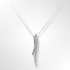 Sterling Silver Long Curve CZ Pendant Necklace