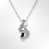 Silver Wave Pendant Necklace on a white background