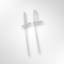 Silver Bar Drop Threader Earrings on a white background