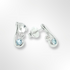 Sterling Silver Blue Topaz and CZ Curly Stud Earrings