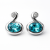 Silver Oceania Blue Topaz & CZ Drop Earrings