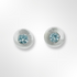 Sterling Silver Satin Halo Blue Topaz Stud Earrings