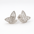 Silver Butterfly Stud Earrings on a White Background