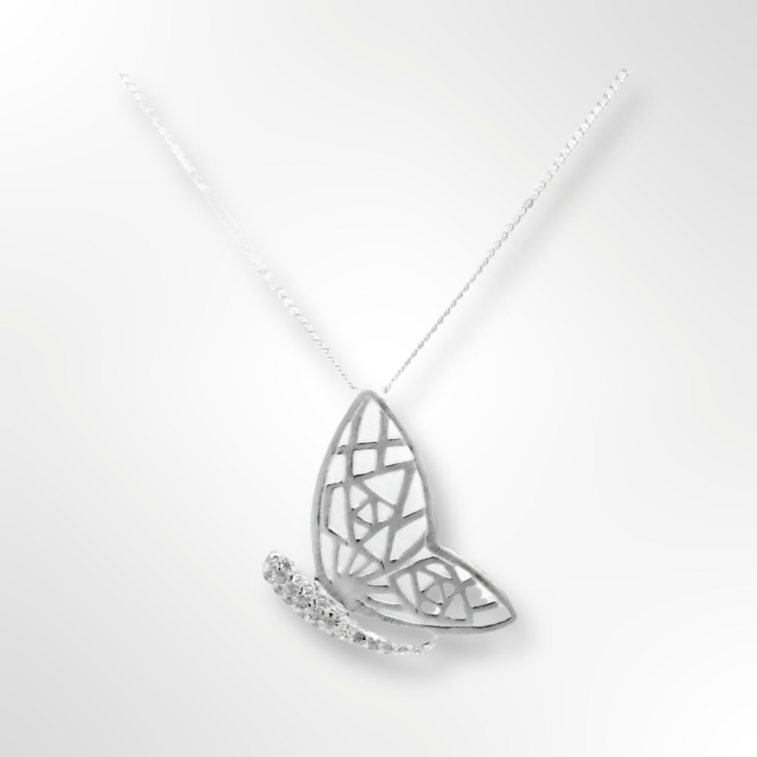 Sterling Silver Butterfly Pendant Necklace