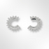 Sterling Silver CZ Crescent Stud Earrings