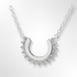 Sterling Silver Curve CZ Pendant Necklace