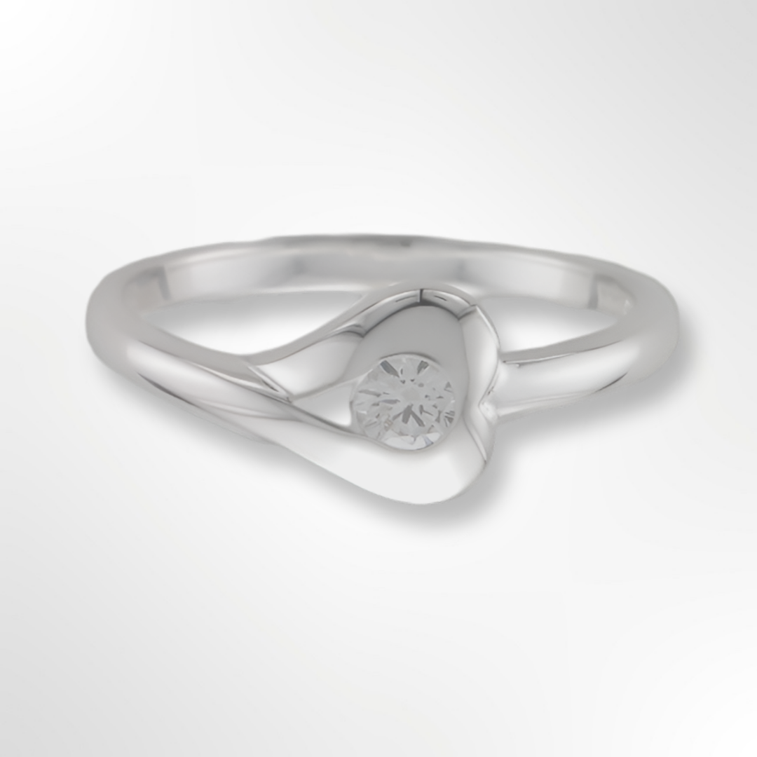 Silver Heart CZ Ring