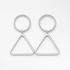 Silver Circle and Triangle Drop Earrings on a white background