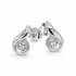 Silver Curl Diamond Stud Earrings on a white background