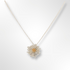 Daisy flower-shaped necklace on a white background
