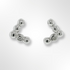 Sterling Silver Diamond Chevron Shaped Stud Earrings