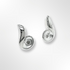 Silver Diamond Curl Earrings