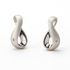 Pair of silver earrings on a white background