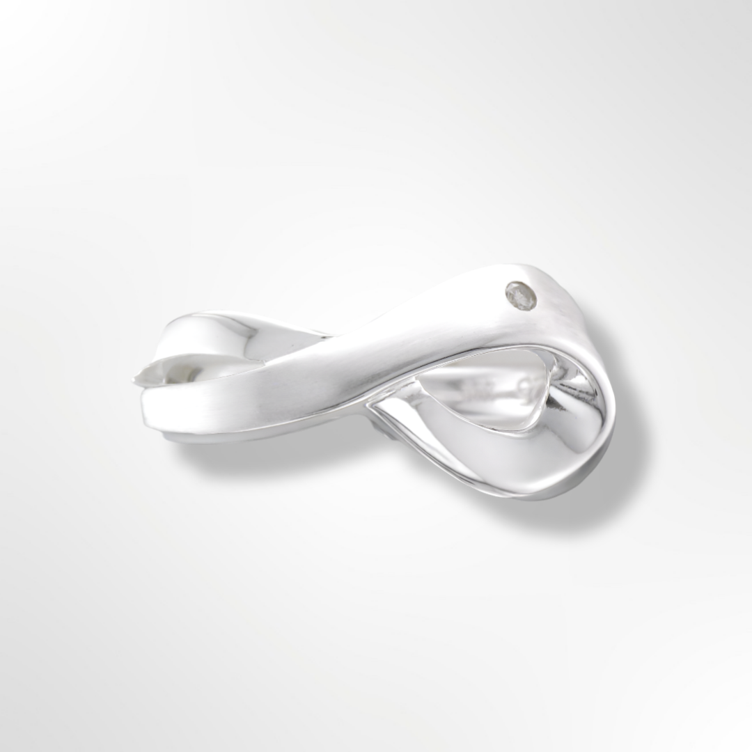 Sterling Silver and Diamond Eternity Shape Ring