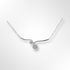 Sterling Silver Moonstone and CZ Curl Necklace