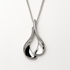 Silver pendant necklace on a white background