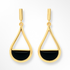 Silver Yellow Gold Plated Jazz Onyx Drop Earrings