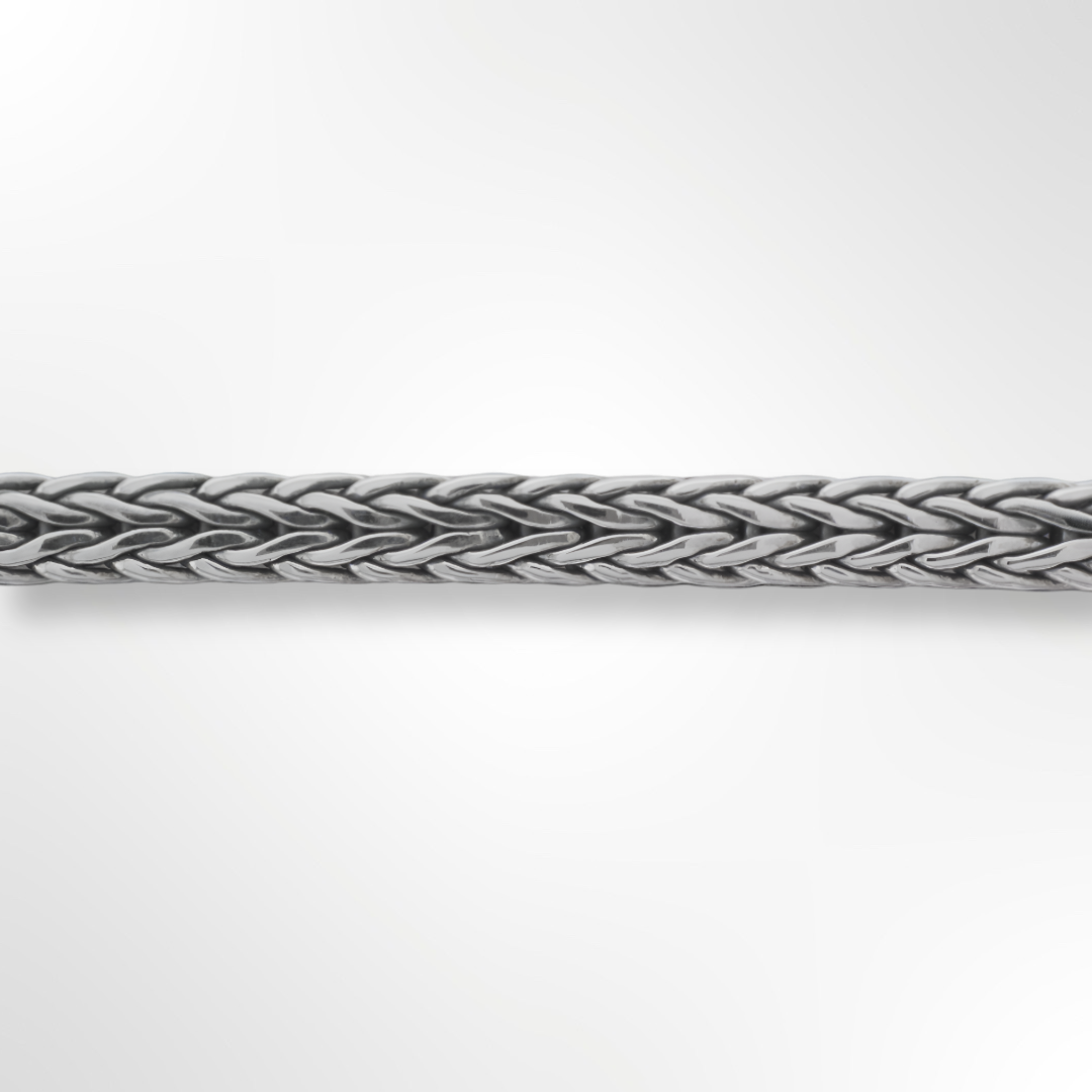 Silver Woven Mens Bracelet