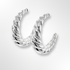 Sterling Silver Twist Pattern Hoop Earrings