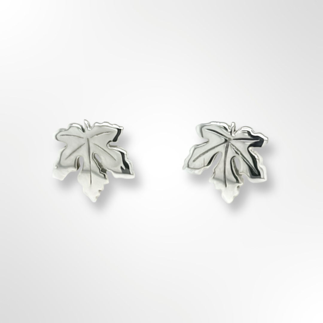 Sterling Silver Vine Leaf Stud Earrings