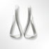 Pair of silver earrings on a white background