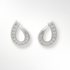 Silver Loop Curved Stud Earrings on a white background