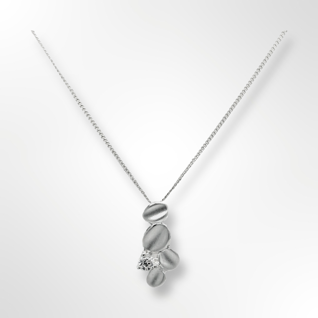 Sterling Silver Multi Ovals Pendant Necklace
