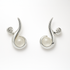 Silver Moonstone Curl Stud Earrings