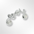 Sterling Silver Moonstone and CZ Sweep Stud Earring